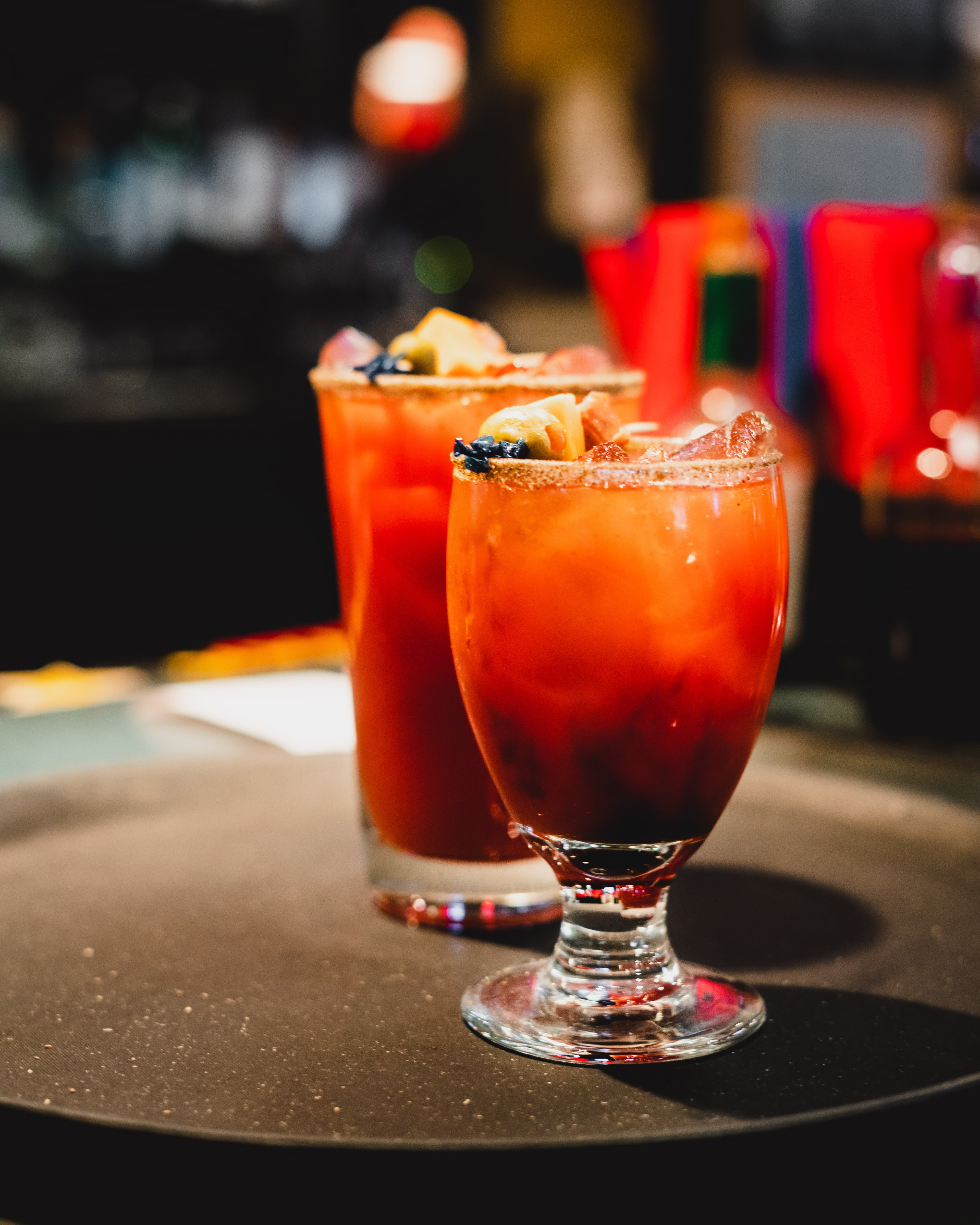 Drinks on the bar at Oliver Street